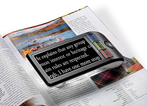 Eschenbach SmartLux Digital Portable Magnifier - Handheld HD Video Magnifier for Low Vision w/Image Capture - (5X, 7X, 9X, 12x Magnification & 5 Viewing Modes) w/Liberty Cleaning Cloth