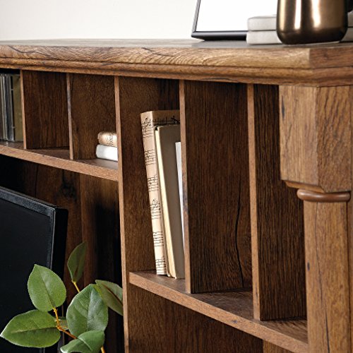 Sauder 420713 Palladia Computer Desk with Hutch, Vintage Oak Finish