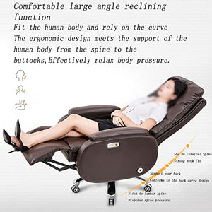 inBEKEA Ergonomic Leather Boss Chair, 160° Reclining High-Back Computer Chair with Electric Footrest