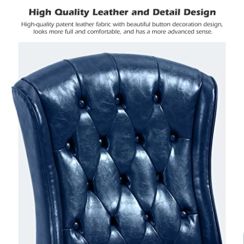 YAMASORO Ergonomic Executive Office Chair with Height-Adjustable Tufted Back, Blue