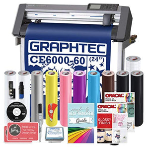 Graphtec Plus CE6000-60 24 Inch Professional Vinyl Cutter with Bonus $700 in Software, 2 Year Warranty, Oracal Vinyl, and More