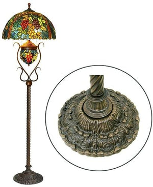 QULACO Tiffany Floor Lamp European Style Stained Glass Antique Base Luxury Floor Lamps