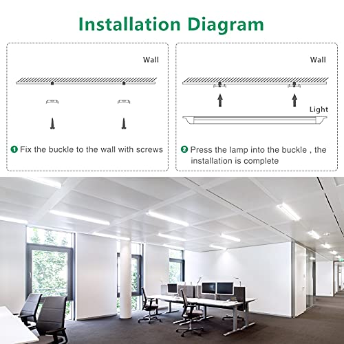Amberbaby LED Shop Light Fixtures Ceiling Mount 4ft - 9 Pack White Dimmable Night Light Bar