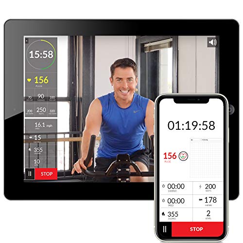 Women’s Health Men’s Health Indoor Cycling Exercise Bike with MyCloudFitness App and Phone/Tablet Holder, Black (1227)