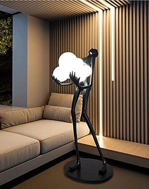 YANOUSHUSONG Humanoid Art Sculpture Black Floor Lamp