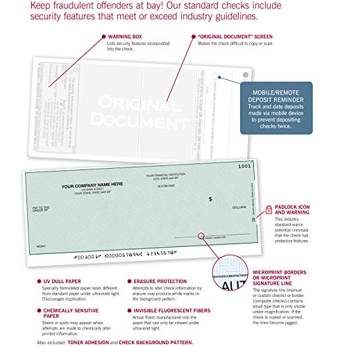 CheckSimple Laser Business Checks, Top Format - Compatible with QuickBooks/Quicken - Unlined (3000 Qty) - Custom