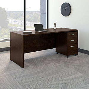 Bush Business Furniture Series C 72W x 30D Office Desk with Mobile File Cabinet in Mocha Cherry