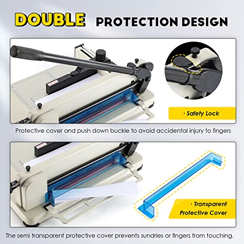 CGOLDENWALL 12" Heavy Duty Paper Cutter Industrial Guillotine Paper Trimmer, Cutting Ability up to 444 Sheets, Alsp Applied for Normal Paper Leather Non-Woven Fabrics