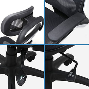 Komene Ergonomic Chairs for Office &Home: Passed BIFMA/SGS Weight Support Over 300Ibs,The Most Comfortable Mesh Cushion&High Back-Adjustable Headrest Backrest,Flip-up Armrests,360-Degree Swivel Chairs