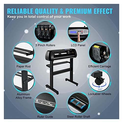 34 Inch Vinyl Cutter Label Plotter Printer Sign Cutting Machine with Bluetooth and SignMaster Software Kit Bundle