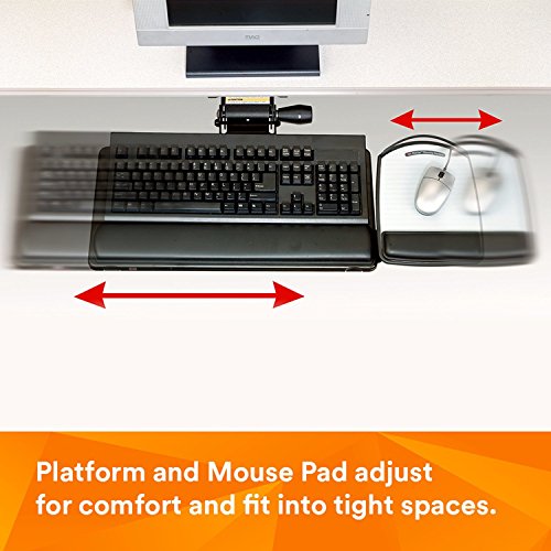 3M AKT180LE Sit/Stand Easy Adjust Keyboard Tray, Highly Adjustable Platform,, Black