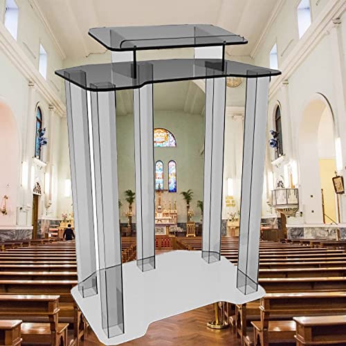 EESHHA Clear Acrylic Lectern Podium - Portable Stand-Up Reading Desk