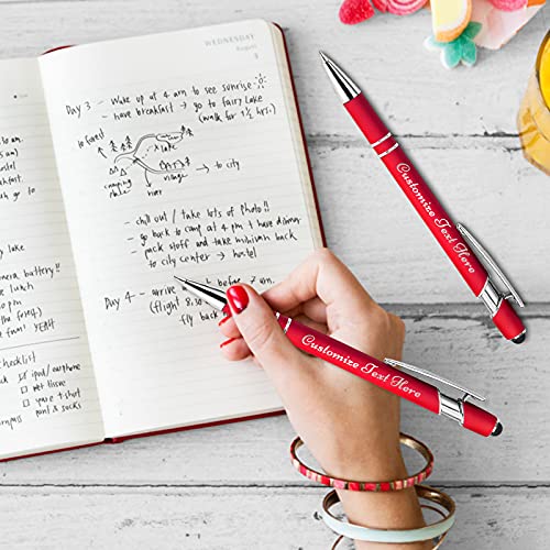 Personalized Pens Bulk 150 Custom Ballpoint Pens with Business Name Message Logo, Customized Engraving Pens with Stylus, Great for Birthdays Anniversaries Graduations(Medium Point, Black Ink, 156 Pcs)