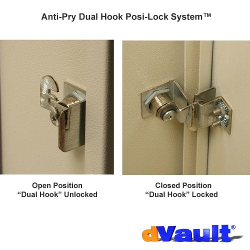 dVault Full Service Vault DVCS0015 Secure Curbside Mailbox/Package Drop with Locking Letterbox (Black)