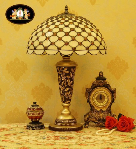 Tiffany Europaische retro style hand-painted stained glass table lamp