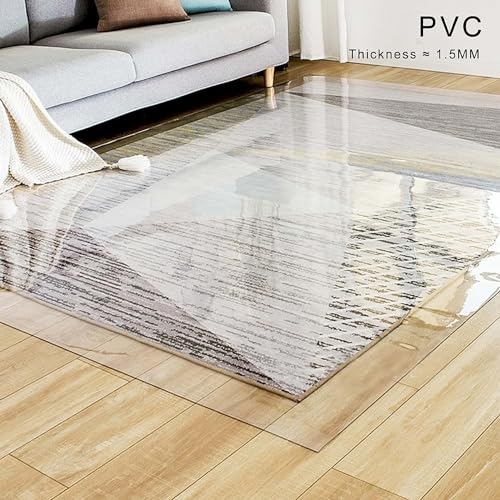 AHAVI Clear Floor Mat Floor Protector for Hard Wood Floor - Customizable Size/Easy to Clean (Clear, 140X180CM/4.5FTX5.9FT)
