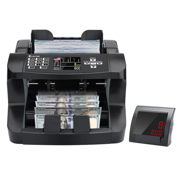 Cashtek N10 Money Counter Machine Mixed Denomination, Bill Value Counting for US Dollar with UV/MG/IR Counterfeit Detection, Small Business Commercial use