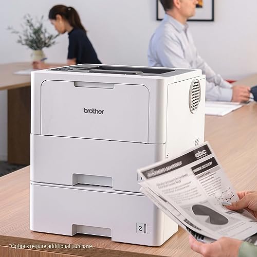 Brother HL-L6210DW Monochrome Laser Printer with Large Paper Capacity, Wireless Networking, Low-Cost Printing, and Advanced Security Features