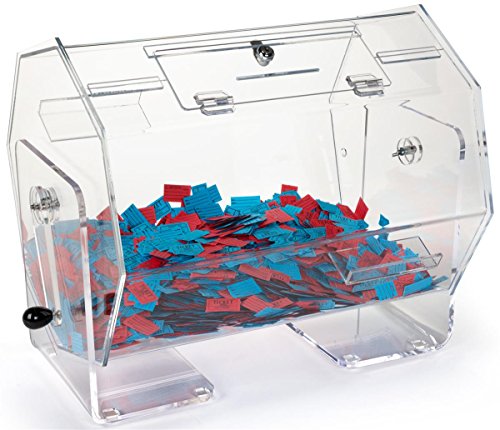 Clear Plexiglas Raffle Drum with Locking Hinged Door for Countertop Usage - Medium