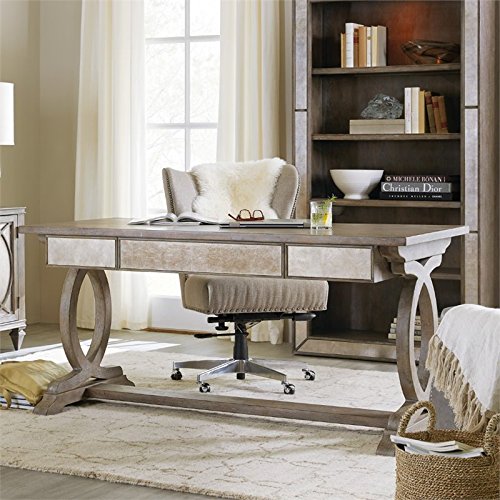 Hooker Furniture Rustic Glam Trestle Computer Desk in Light Wood