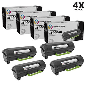 LD Compatible Toner Cartridge Replacements for Dell 331-9807 9GG2G Extra High Yield (Black, 4-Pack)