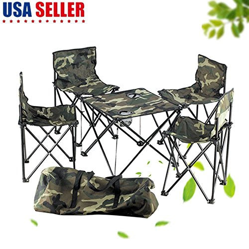 Generic .pin Camping Desk Folding e Beach Campi Set Seats t Seats Ca Foldable Table Chair ble Chair Camouflage Beach able Table