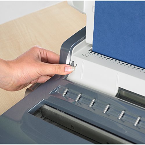 Fellowes 5217401 Quasar Manual Wire Binding Machine, 18 1/8 x 15 3/8 x 5 1/8, Metallic Gray