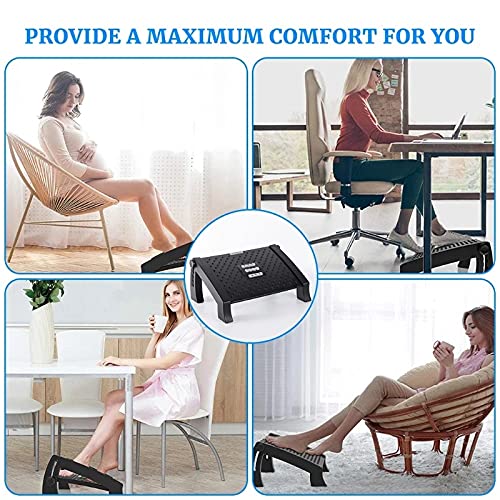 Adjustable Footrest Height & Tilt Office Foot Rest Stool Under Desk Support