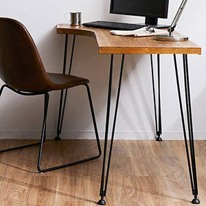 L-Shaped Computer Desk Office Computer Desk, Corner Pc Laptop Workstation Study Table Gaming Desk, for Home and Office, with Wood and Iron Shelves, Triangular Mechanical Design.