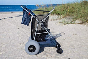 Custom Big Wheel Beach Cart, 12" Balloon Tires, Rolls Easily Over Soft Sand