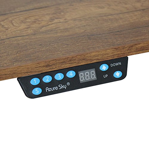 Caesar Hardware A-63C Ergonomic 63-in 3 Memory Buttons LED Electric Automatic Height Adjustable Sit to Stand Curved Work Office Desk with White Legs, Dark Walnut