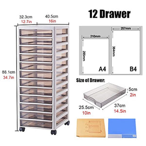 WAHHWF 5-15 Drawer Rolling Storage Cart for Craft Organizers and Supplies, White