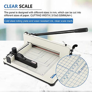 Frifreego Heavy Duty Paper Cutter, 12" Guillotine Paper Cutter, 1.57" Thickness Cutting Ability, Durable HHS Hard Blade, for Cutting Paper, Leather, Non-Woven Fabrics, Easy Cutting Even for Women