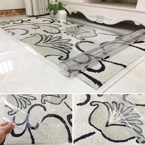SaiFfe Office Chair Mat for Carpets 100x490cm/3.3x16.1FT, 1.5mm Thick Transparent Premium Quality
