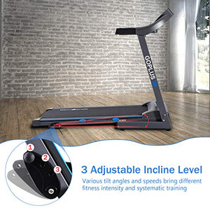 Goplus 2.25HP Electric Folding Treadmill with Incline, with Display and 12 Built-in Workout Programs, Walking Running Jogging Fitness Machine for Home & Gym Cardio Fitness