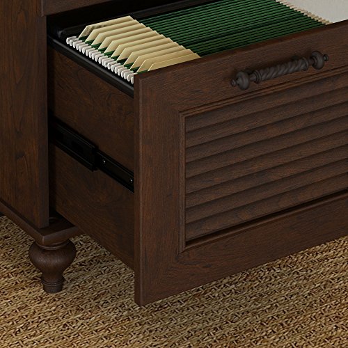 kathy ireland Home by Bush Furniture Volcano Dusk Double Pedestal Desk in Coastal Cherry