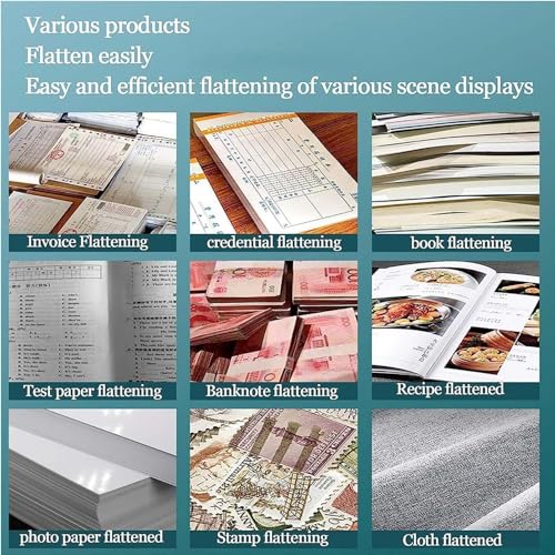 Generic Bookbinding Press Machine, A3/A4 Flat Paper Press, Double Balance Rod Steel Notes Invoice Flattening Nipping Machine