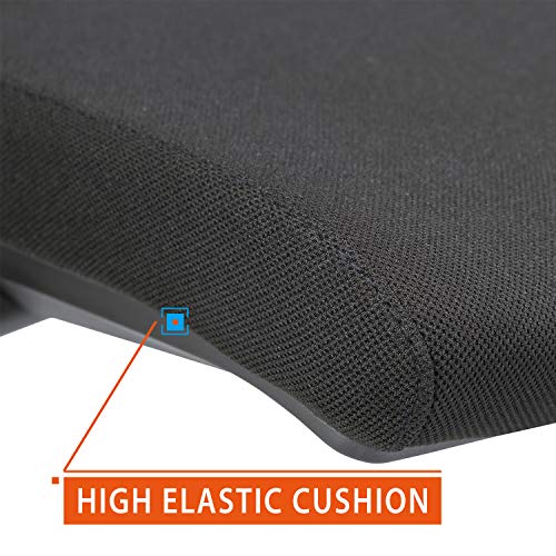 CLATINA Mesh Guest Reception Stack Chairs with Caster Wheels and Arms - Black (4 Pack)