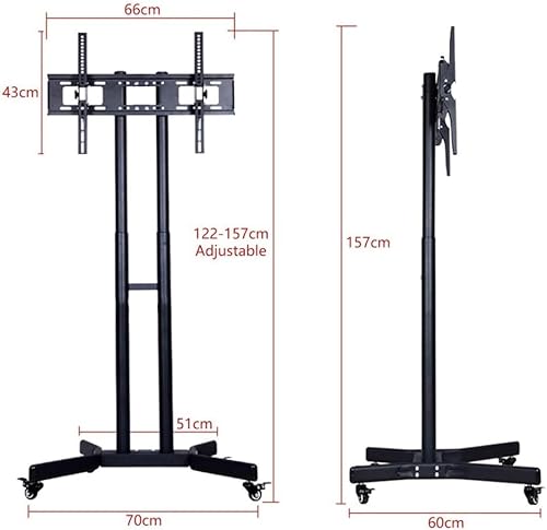 REPALY TV Stand Mobile TV Cart Adjustable Mount Bracket for 32-65 Inch Flat Screens - Home Exhibition Display Trolley