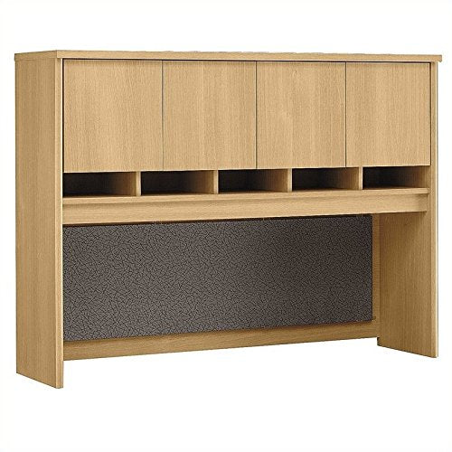 4 Door Hutch in Light Oak for 60 in. Desk, Credenza - Series C
