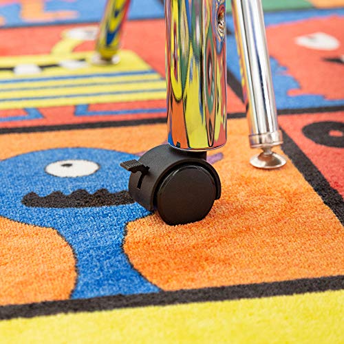 Half-Moon Adjustable-Height Mobile Preschool Activity Table, Maple Top / Black Edge Band