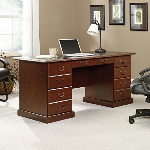 Sauder 402159 Heritage Hill Executive Desk, L: 64.96" x W: 30.00" x H: 30.24", Classic Cherry finish