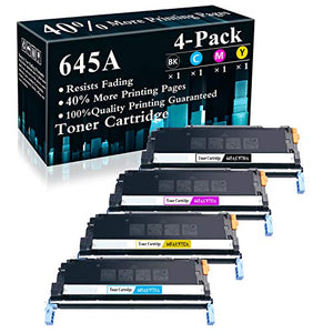 4-Pack (BK/C/M/Y) 645A | C9730A C9731A C9732A C9733A Remanufactured Toner Cartridge Replacement for HP Color Laserjet 5550n 5550dn 5550dtn 5550hdn 5500dn 5500dtn 5500hdn Printer,Sold by TopInk