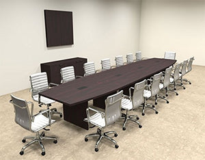UTM Furniture Modern Boat Shaped 18' Conference Table, OF-CON-C78