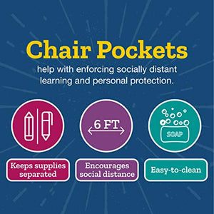 Really Good Stuff Student Book Collection Chair Pockets - Set of 36 - Classroom Chair Organizer Keeps Students Organized and Classrooms Neat