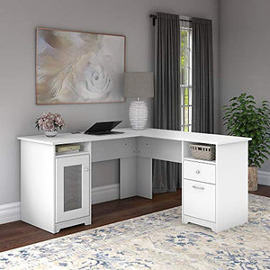 Bush Furniture Cabot 60W L Shaped Computer Desk, White