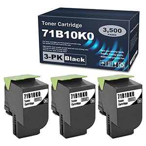 Compatible 3 Pack 71B10K0 CS317 Black Toner Cartridge Replacement for Lexmark CS417dn CS317dn CX317dn CX417de CS517de CX517de Printer Ink Cartridge.