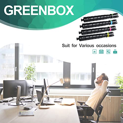 GREENBOX Remanufactured Toner Cartridge Replacement for Canon GPR53 GPR-53BK GPR-53C GPR-53M GPR-53Y for ImageRunner iR- ADV DX C3320 3325 3330 3520 3525 3530 3725 3730 3826 3830 3835 Printer (4 Pack)