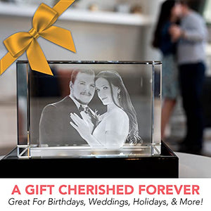 Crystal Impressions 3D Crystal Photo Gift – Includes Lighted LED Base; Custom Photo Engraved Crystal; Personalized Gift for Mom, Birthday, Anniversary, Girlfriend or Boyfriend, Grandma; Gift Box Included