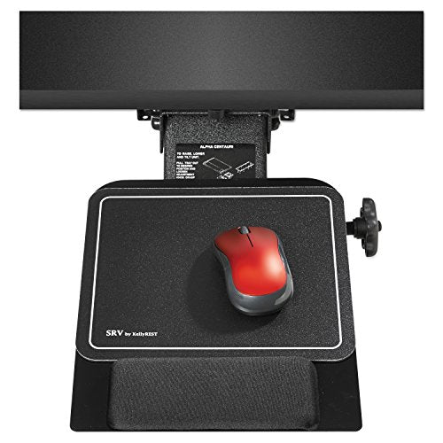 Kelly Computer Supply 17950 Adjustable Under Desk Mount Mouse Platform, 9-1/2 x 11, Black